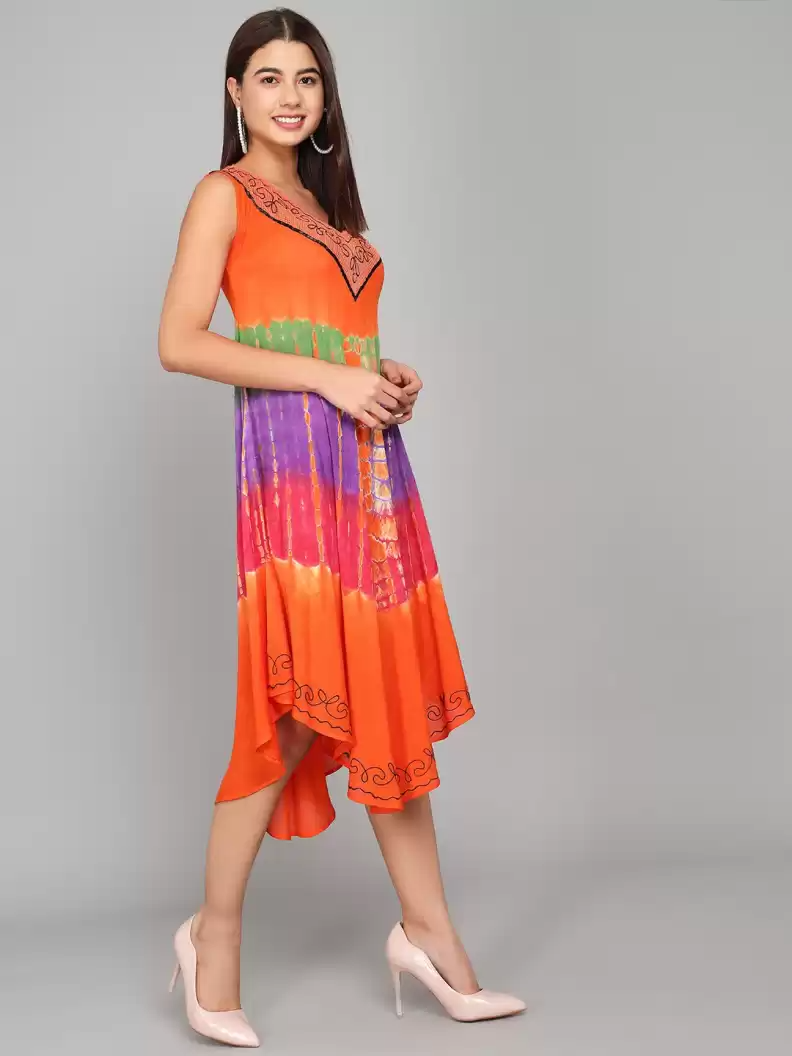 TANDUL  Women High Low Multicolor Dress