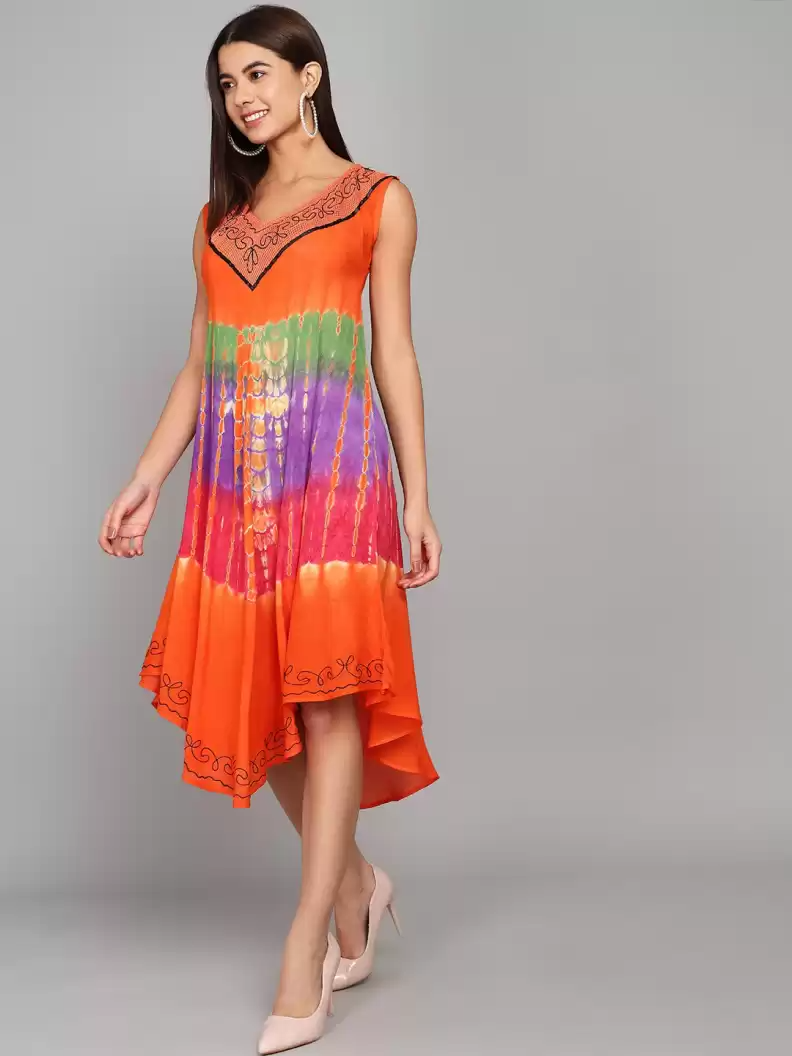 TANDUL  Women High Low Multicolor Dress