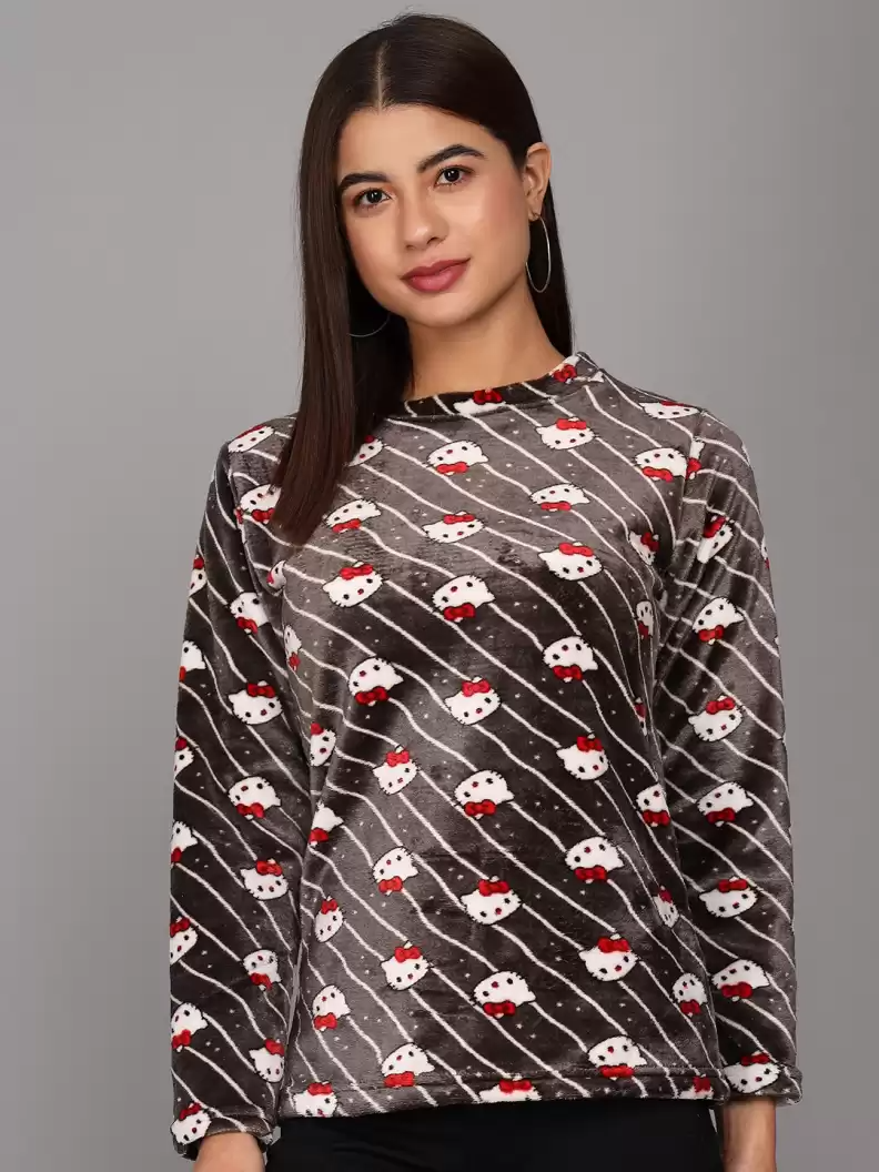 TANDUL  Full Sleeve Printed Women Sweatshirt