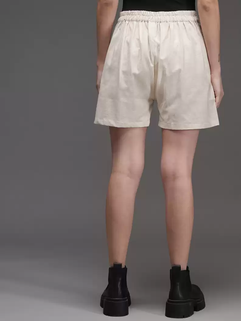 TANDUL  Solid Women Beige Casual Shorts