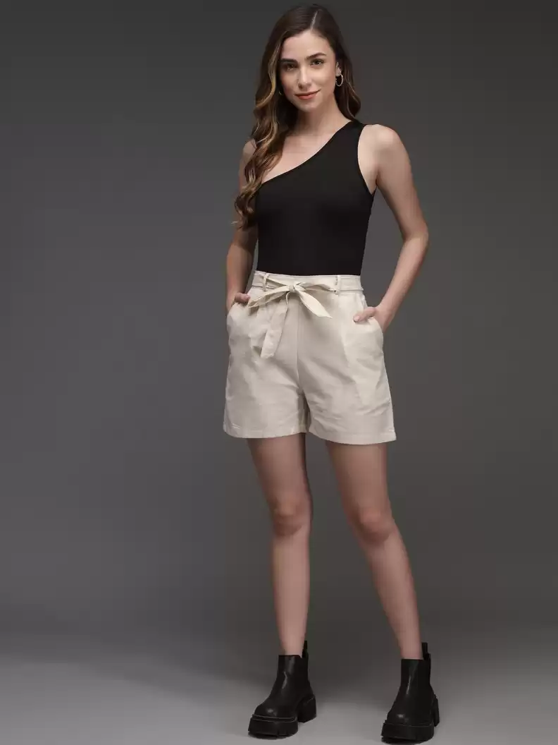 TANDUL  Solid Women Beige Casual Shorts