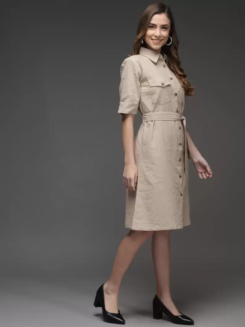 TANDUL  Women Fit and Flare Brown Dress