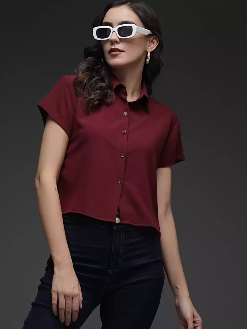 TANDUL  Women Regular Fit Solid Button Down Collar Formal Shirt