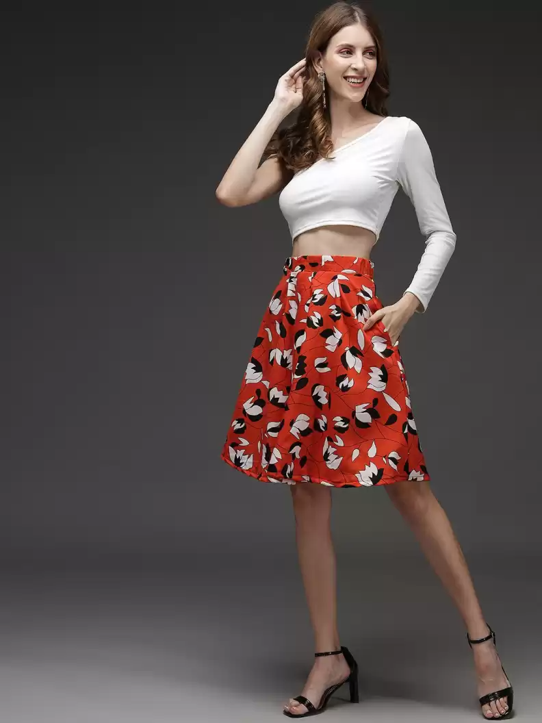 TANDUL  Women Printed Flared Multicolor Skirt