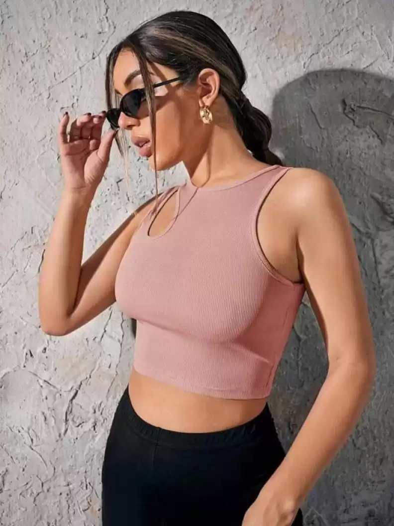 TANDUL  Casual Sleeveless Solid Women Pink Top