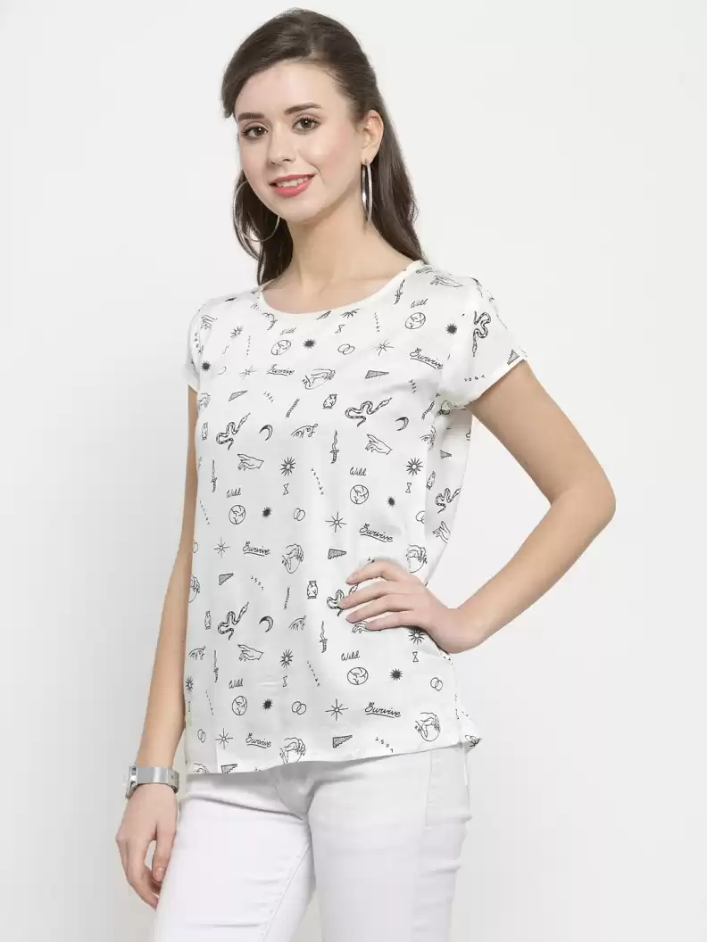 TANDUL  Casual Regular Sleeves Printed Women Multicolor Top