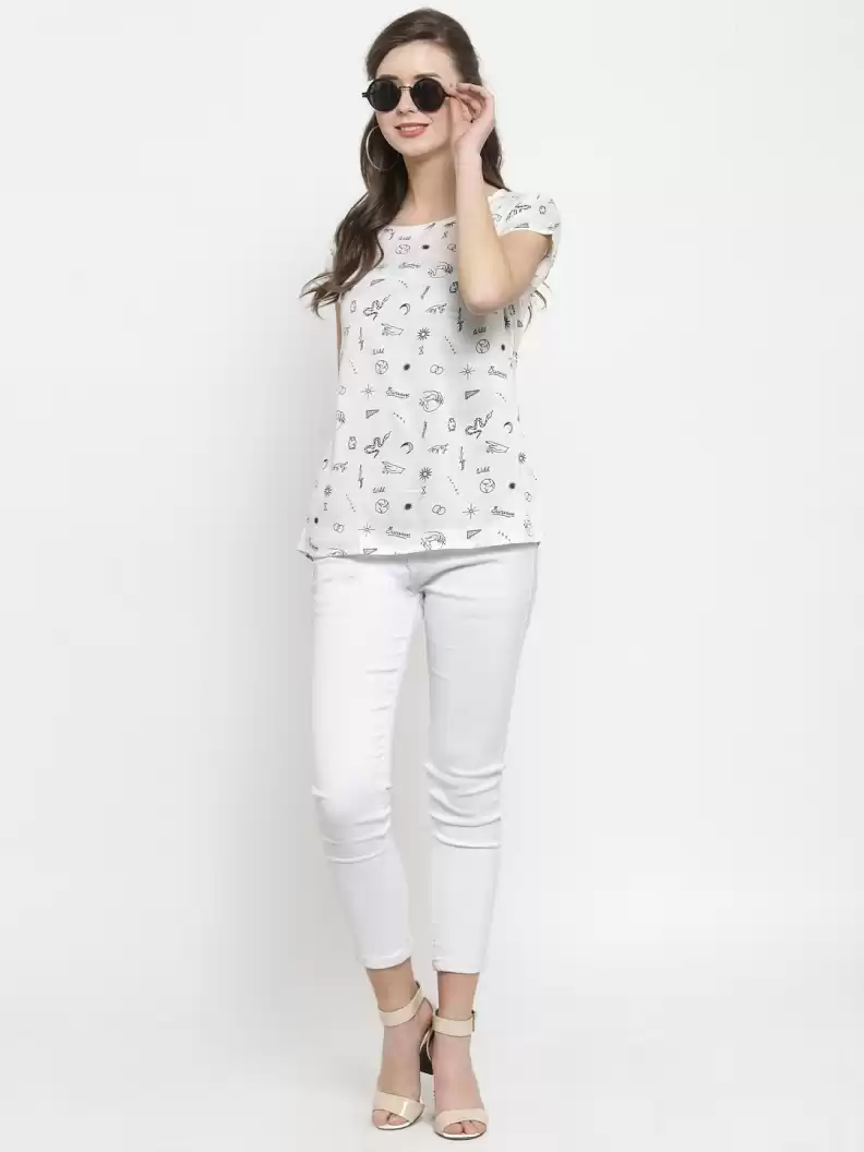 TANDUL  Casual Regular Sleeves Printed Women Multicolor Top