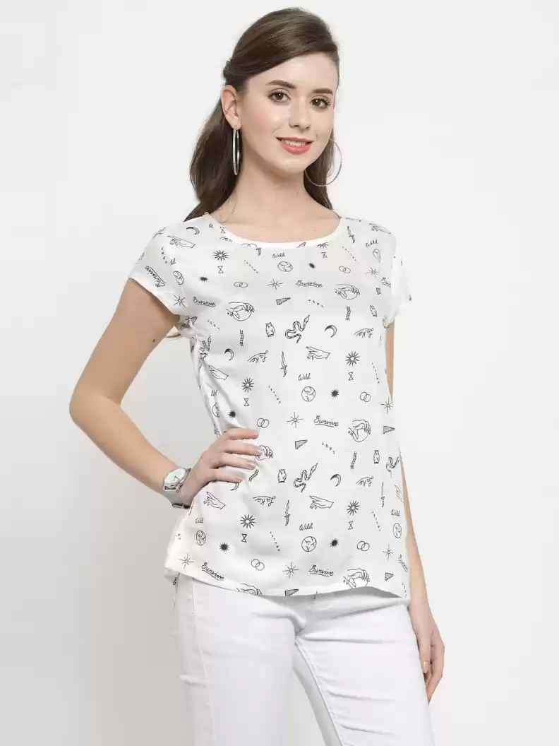 TANDUL  Casual Regular Sleeves Printed Women Multicolor Top