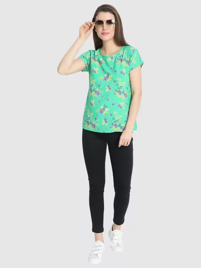 TANDUL  Casual Regular Sleeves Printed Women Multicolor Top