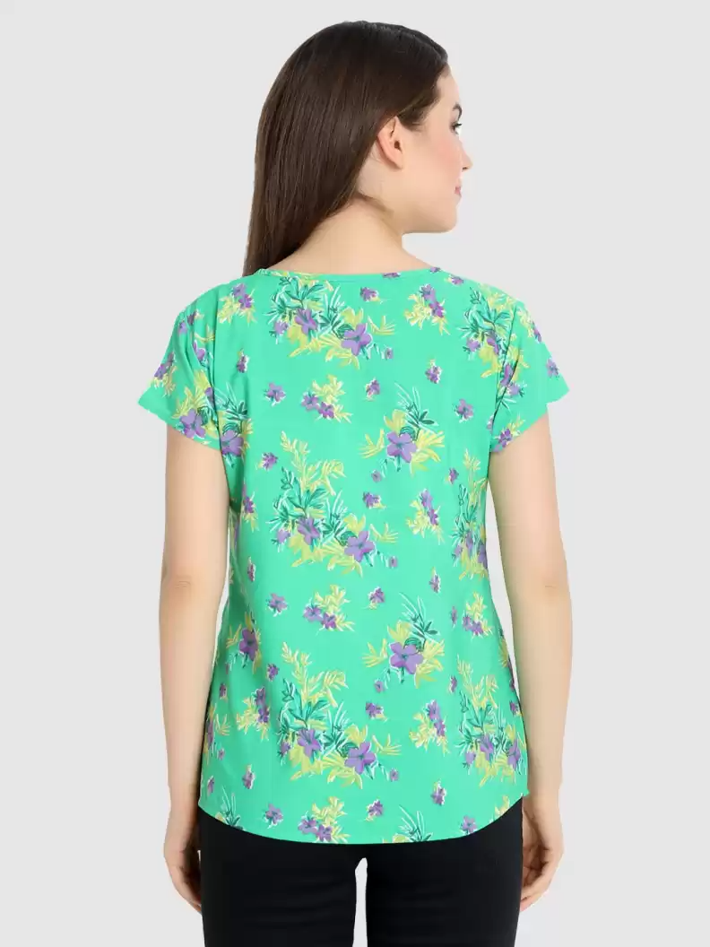 TANDUL  Casual Regular Sleeves Printed Women Multicolor Top