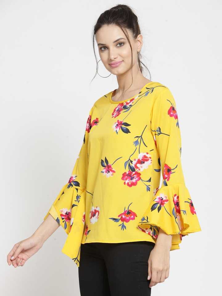 TANDUL  Casual Bell Sleeves Printed Women Multicolor Top