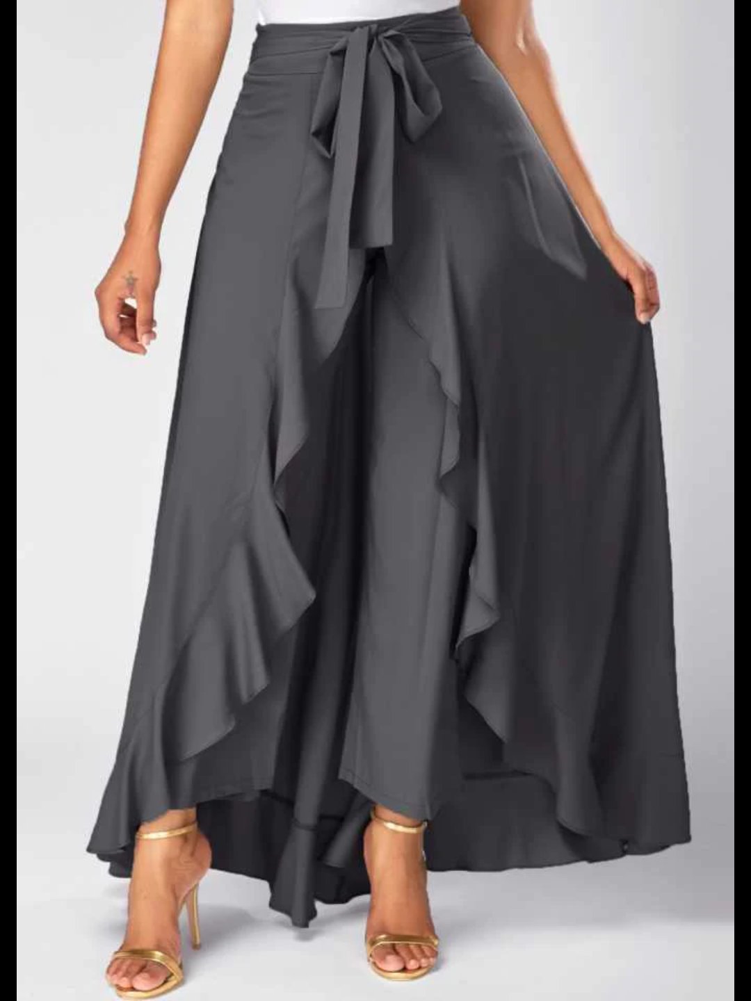 TANDUL  Women Solid Flared Grey Skirt