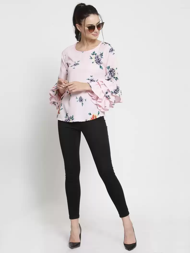 Casual Layered Printed Women Multicolor Top