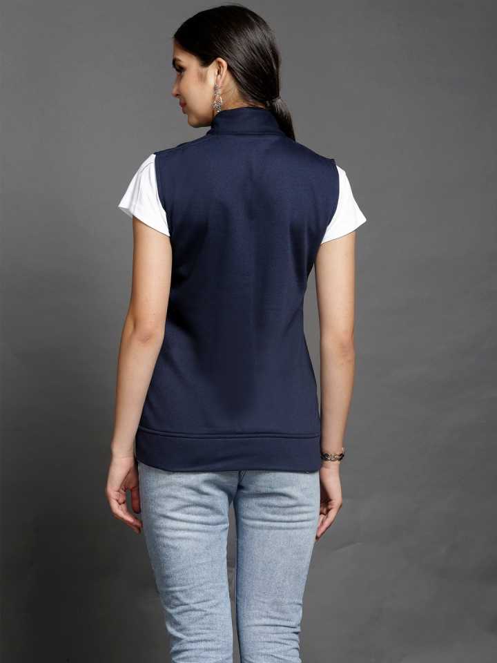 Sleeveless Solid Women Jacket