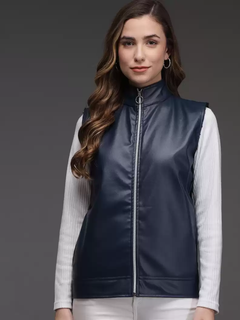 TANDUL  Sleeveless Solid Women Casual Jacket