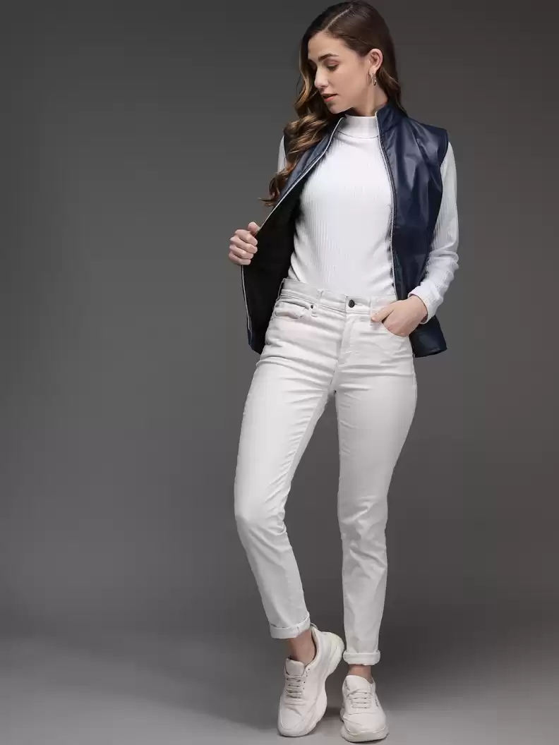 TANDUL  Sleeveless Solid Women Casual Jacket