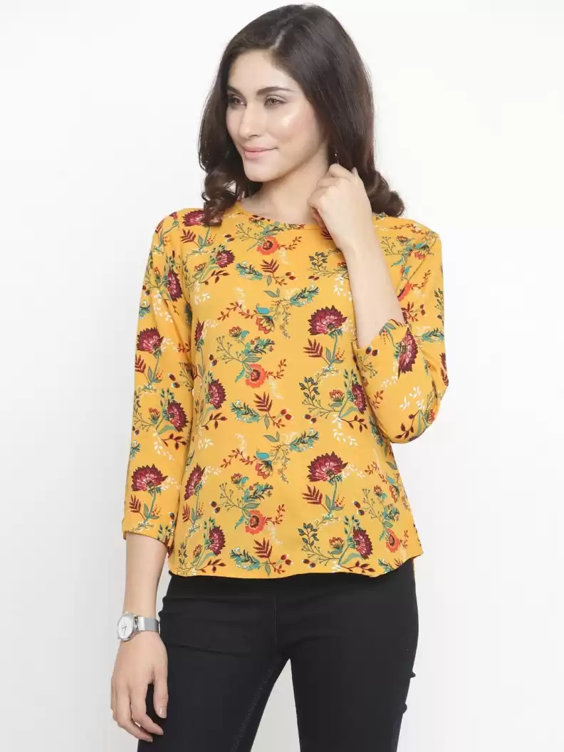 TANDUL  Casual Regular Sleeves Printed Women Multicolor Top