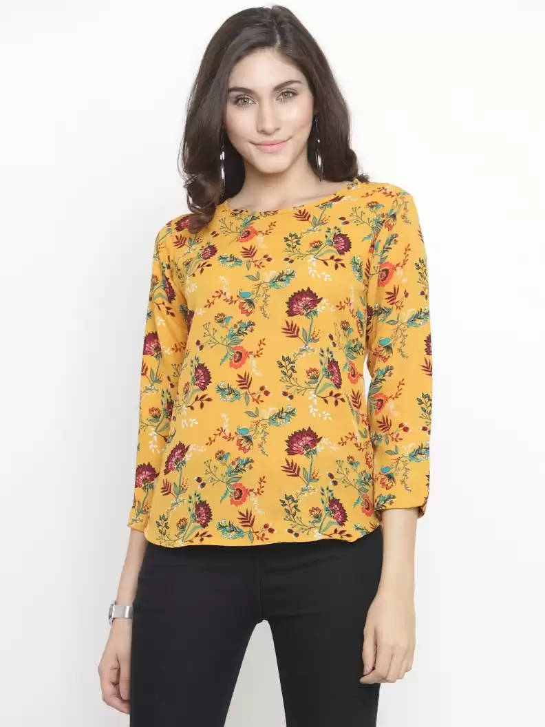 TANDUL  Casual Regular Sleeves Printed Women Multicolor Top