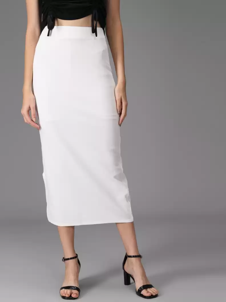 TANDUL  Women Solid Tube White Skirt