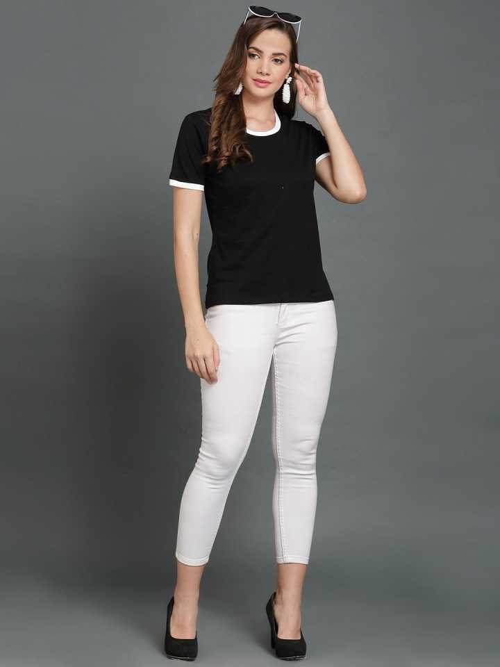 Casual Regular Sleeves Solid Women Black Top