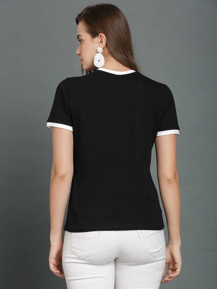 Casual Regular Sleeves Solid Women Black Top