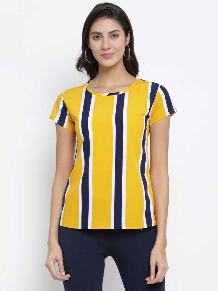 TANDUL  Casual Regular Sleeves Striped Women Multicolor Top