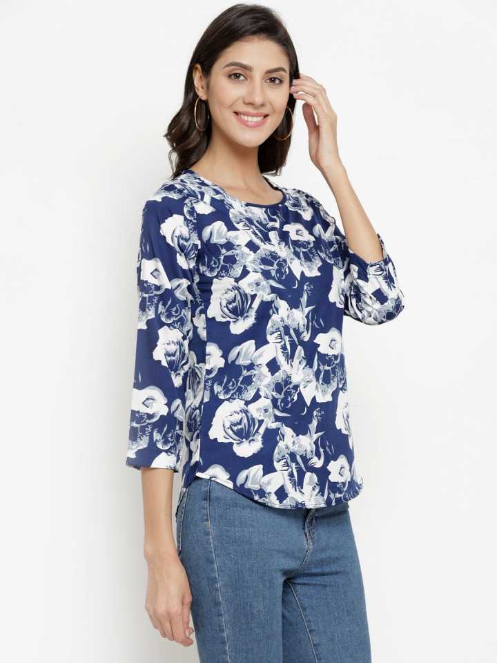 TANDUL  Casual Regular Sleeves Floral Print Women Multicolor Top