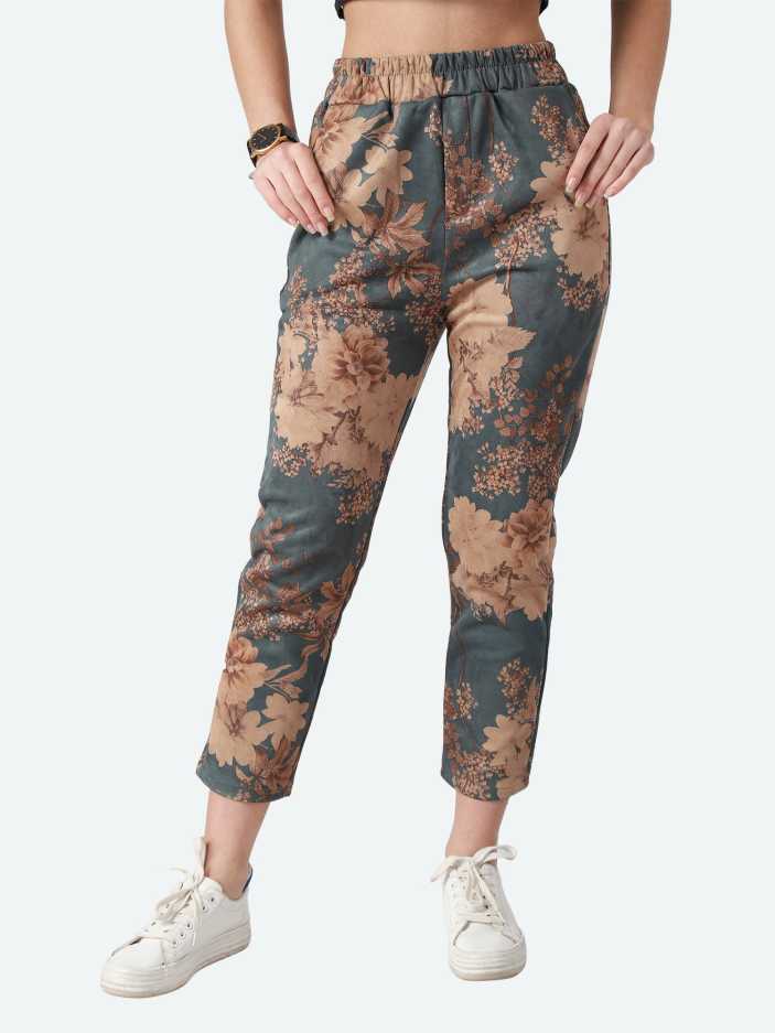 Regular Fit Women Multicolor Viscose Blend Trousers