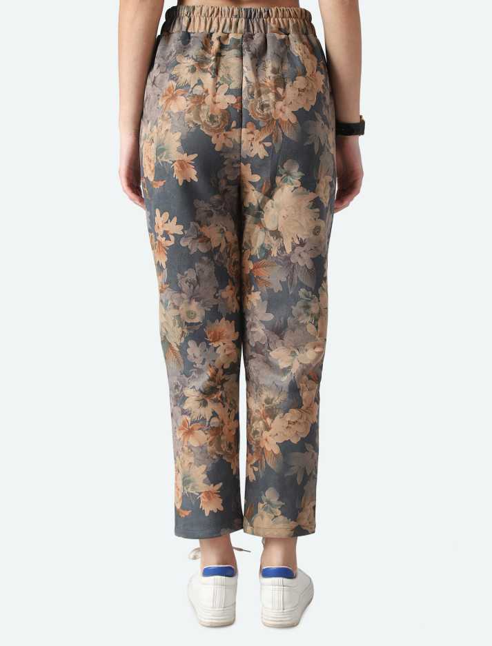 Regular Fit Women Multicolor Viscose Blend Trousers