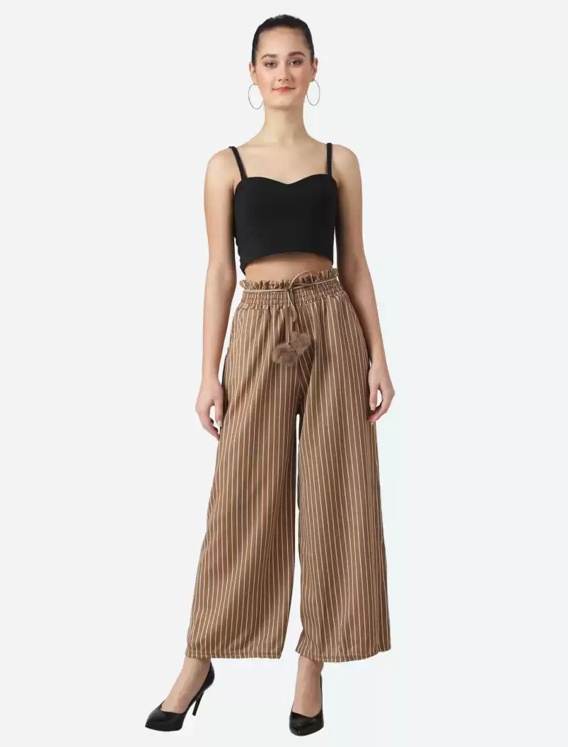 TANDUL  Regular Fit Women Brown Viscose Blend Trousers