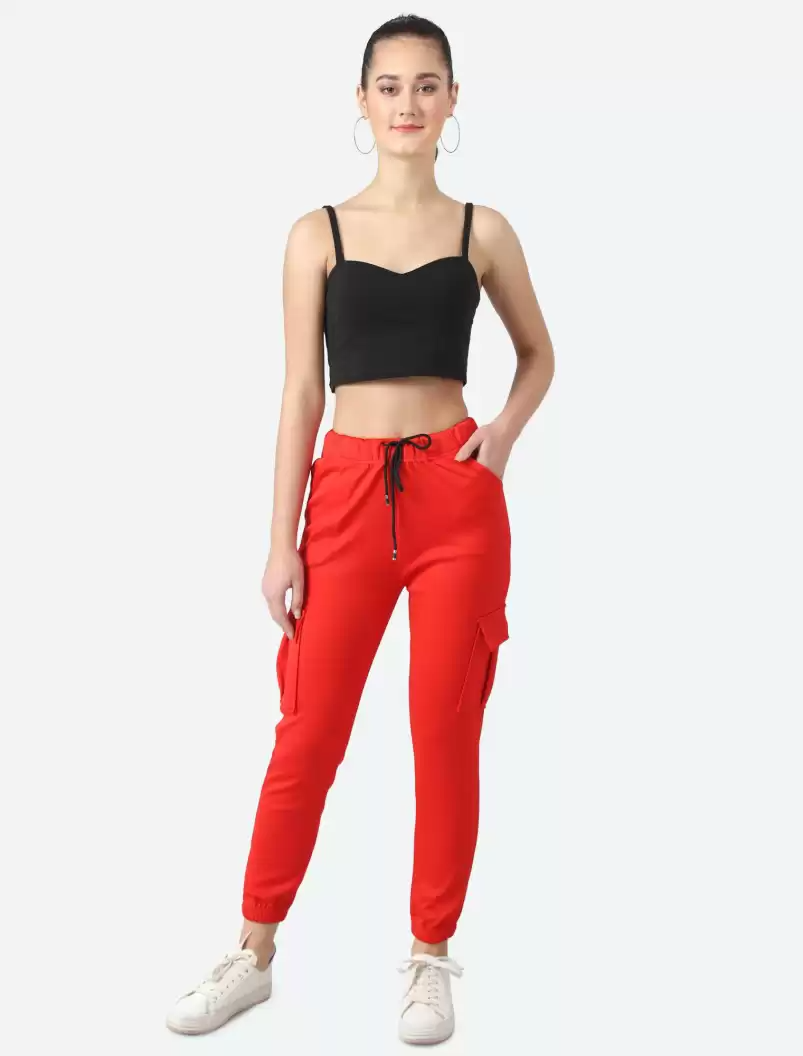 TANDUL  Regular Fit Women Red Viscose Blend Trousers