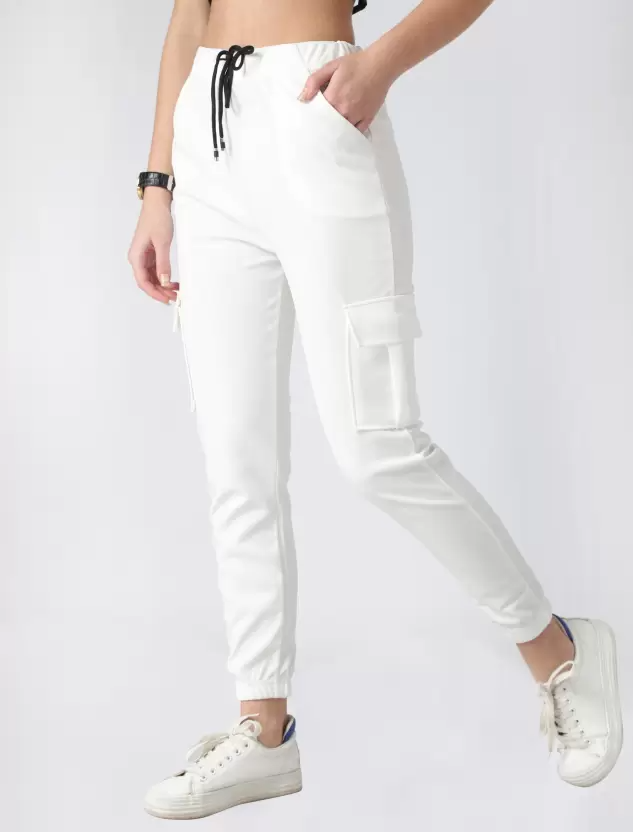 TANDUL  Regular Fit Women White Viscose Blend Trousers