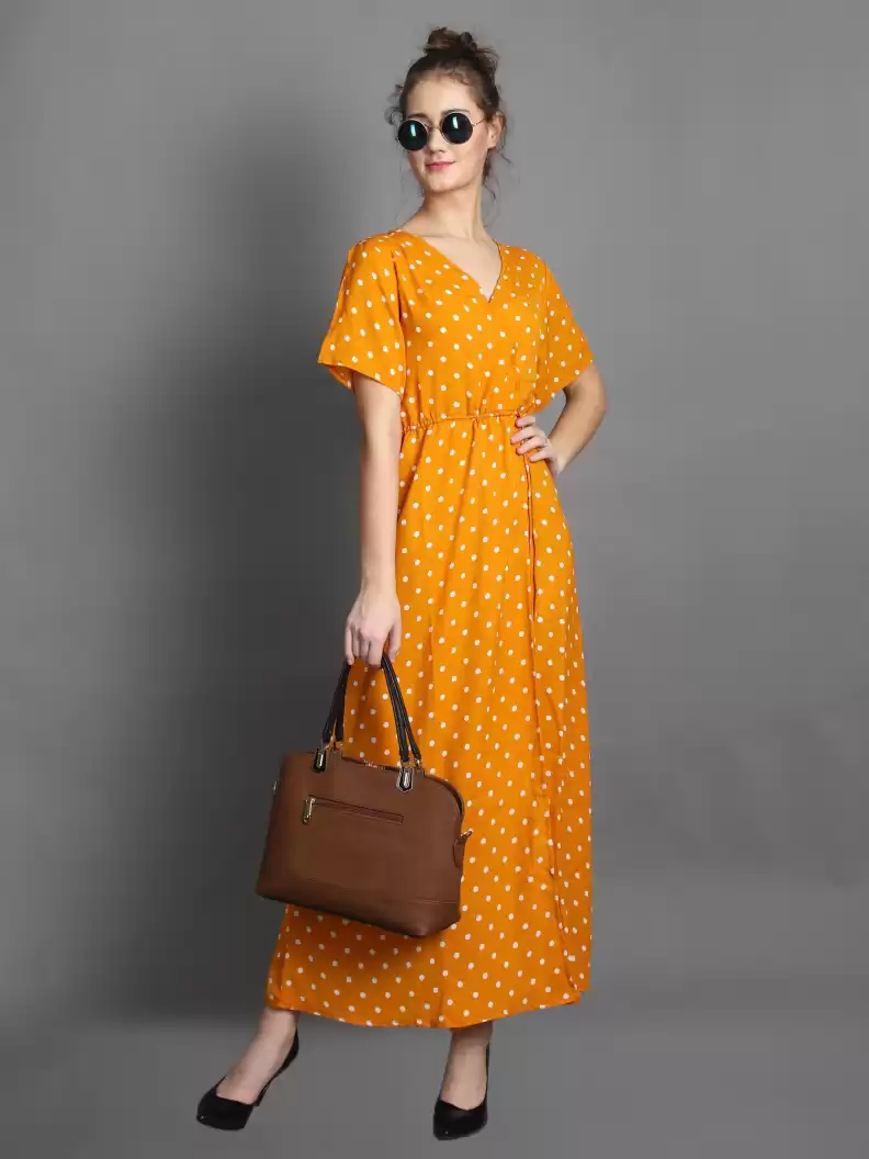 TANDUL  Women Maxi Yellow Dress