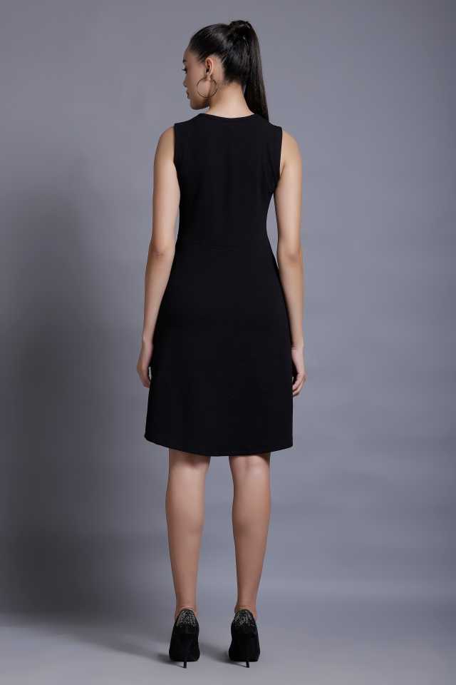 TANDUL  Women A-line Black Dress