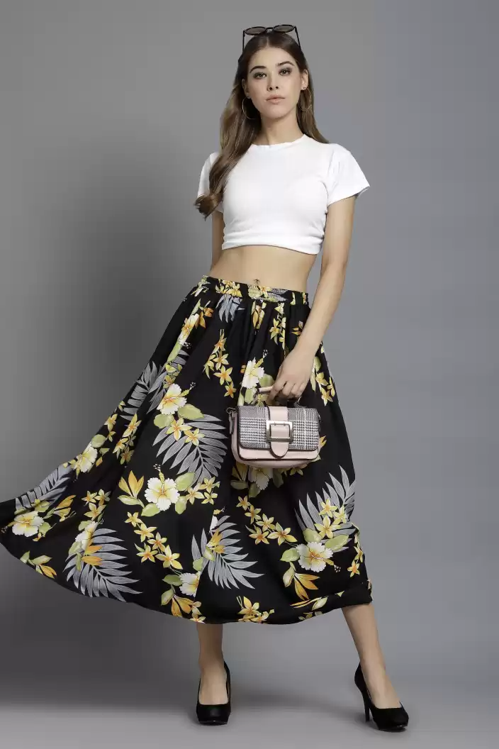 TANDUL  Women Floral Print Flared Multicolor Skirt