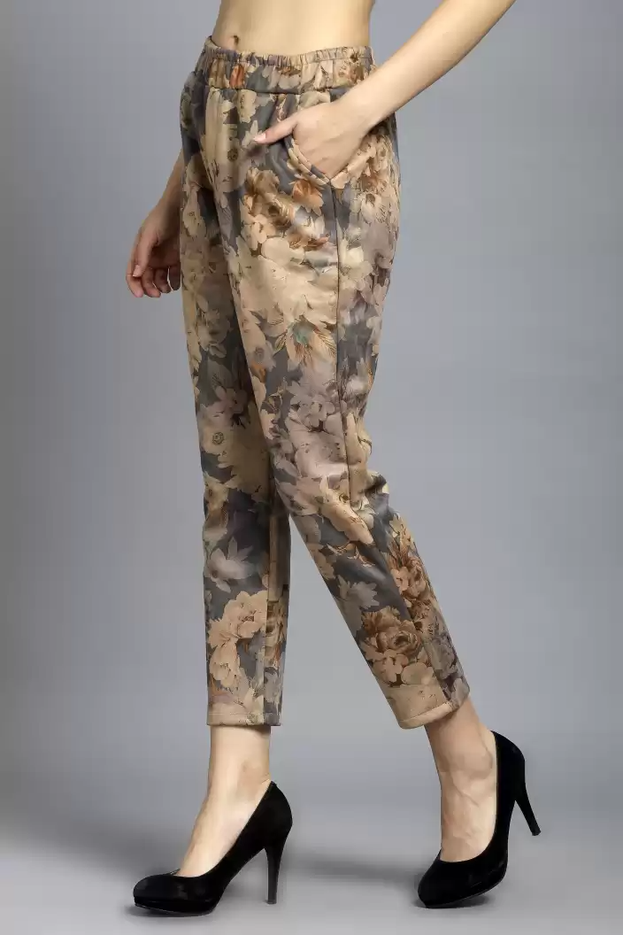 TANDUL  Regular Fit Women Multicolor Lycra Blend Trousers