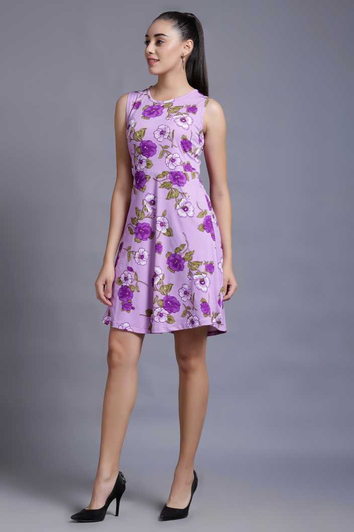 Women A-line Purple Dress