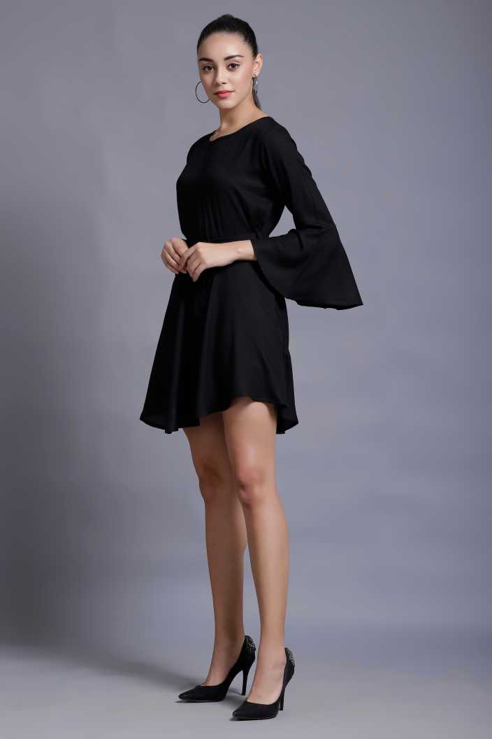 Women A-line Black Dress