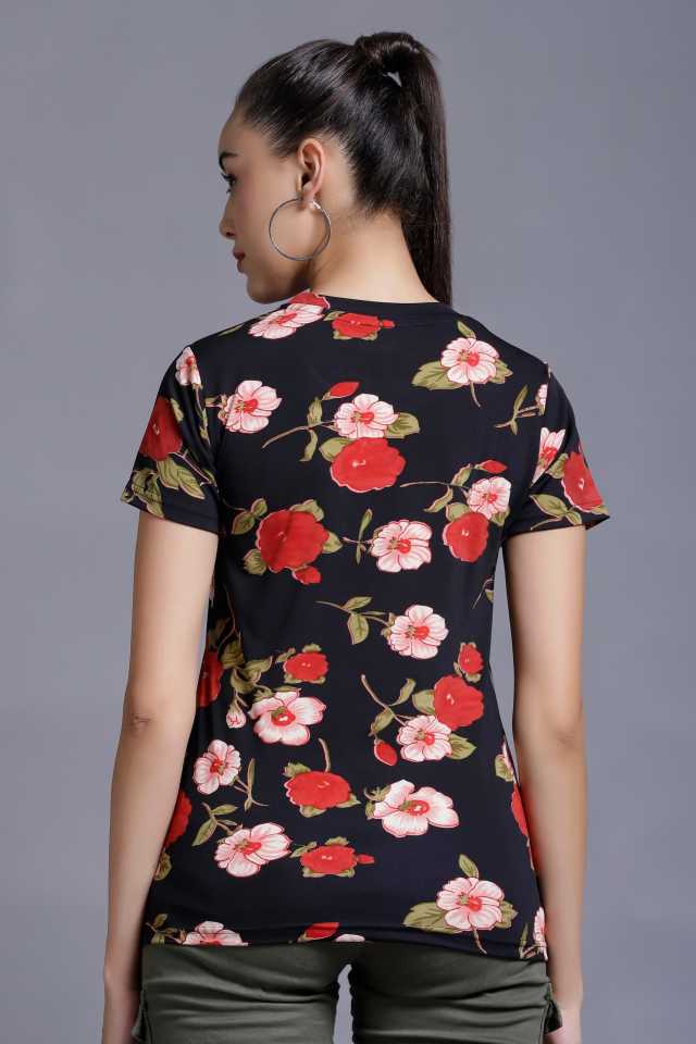 Casual Regular Sleeves Floral Print Women Multicolor Top