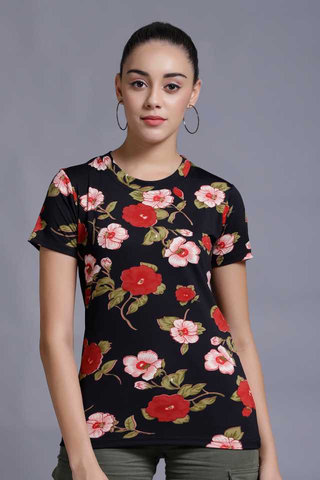 Casual Regular Sleeves Floral Print Women Multicolor Top