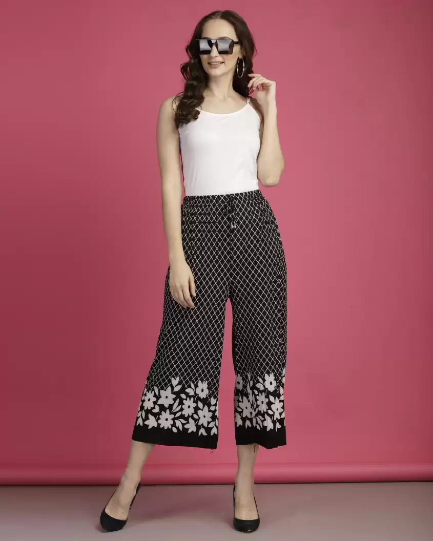 TANDUL  Regular Fit Women Multicolor Lycra Blend Trousers