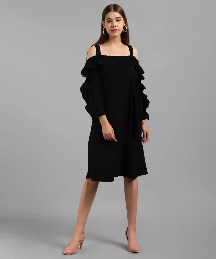 TANDUL  Women A-line Black Dress