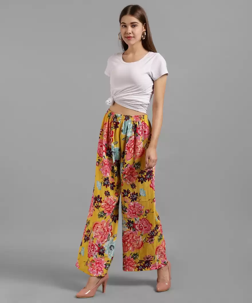 TANDUL  Regular Fit Women Multicolor Crepe Trousers