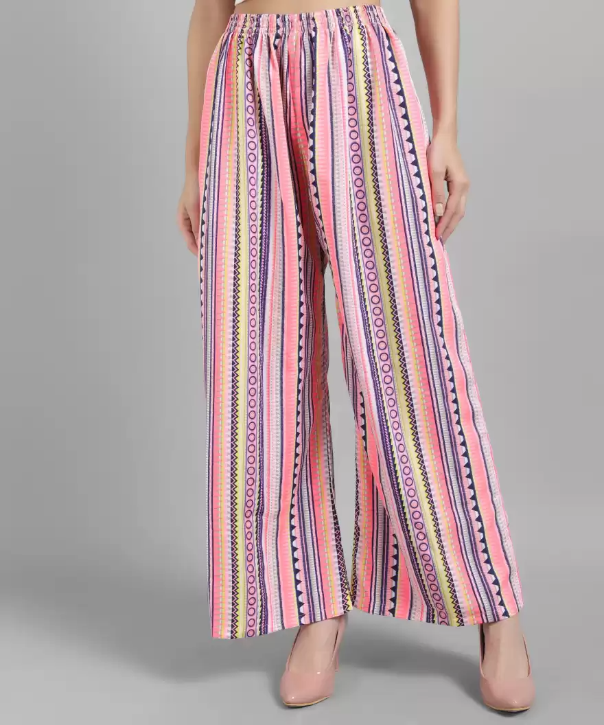 TANDUL  Regular Fit Women Multicolor Crepe Trousers