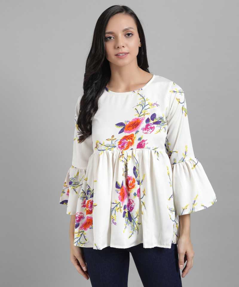 TANDUL  Casual Bell Sleeves Printed Women Multicolor Top