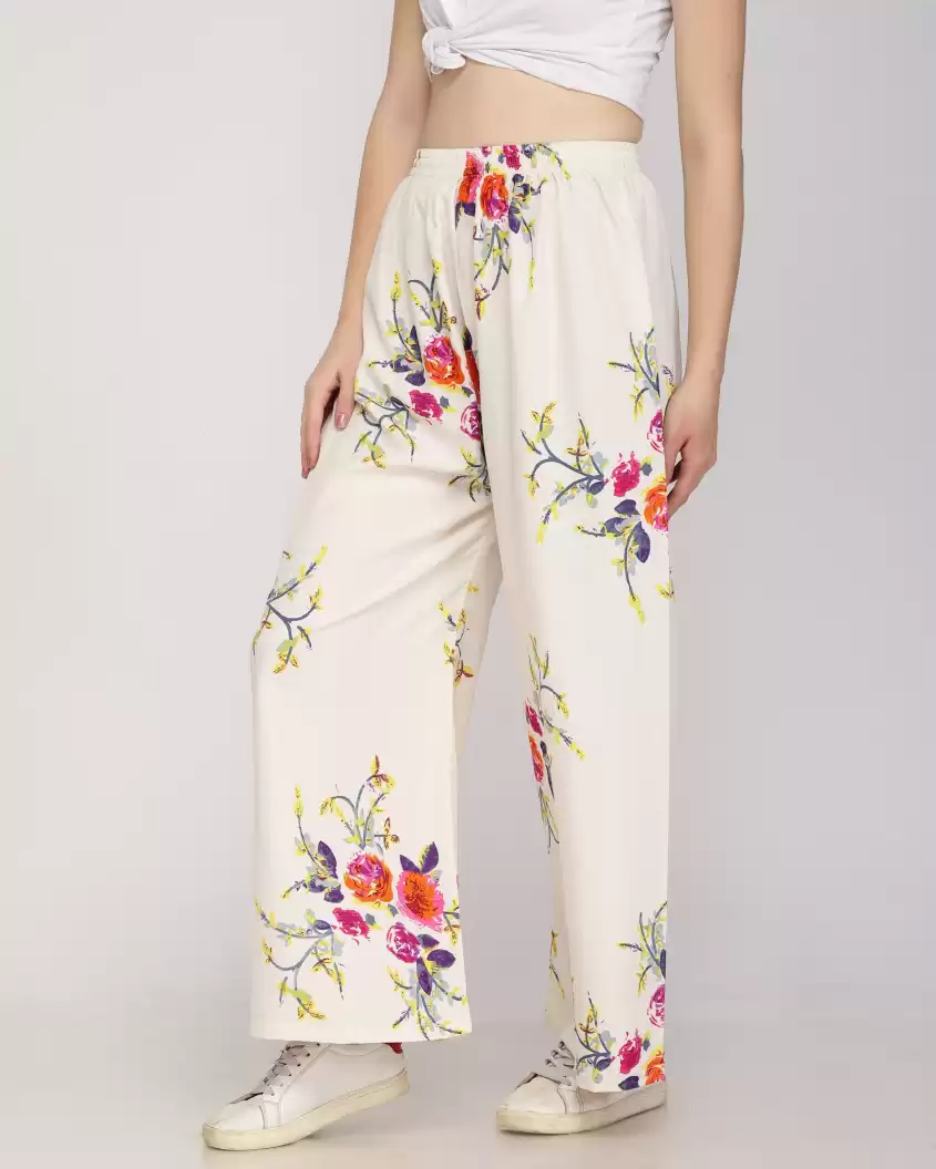 TANDUL  Regular Fit Women Multicolor Crepe Trousers