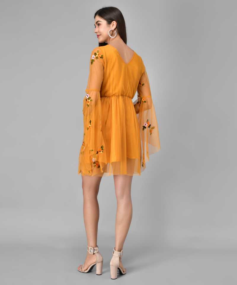 TANDUL  Women Layered Yellow Dress