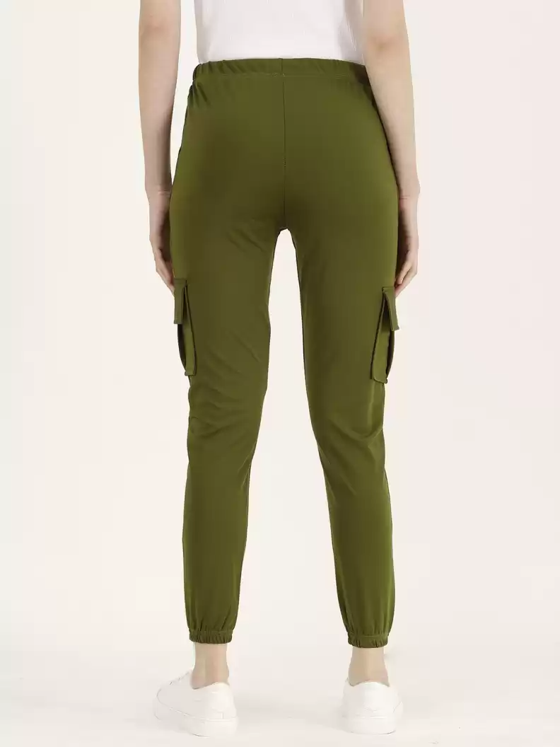 TANDUL  Regular Fit Women Green Lycra Blend Trousers