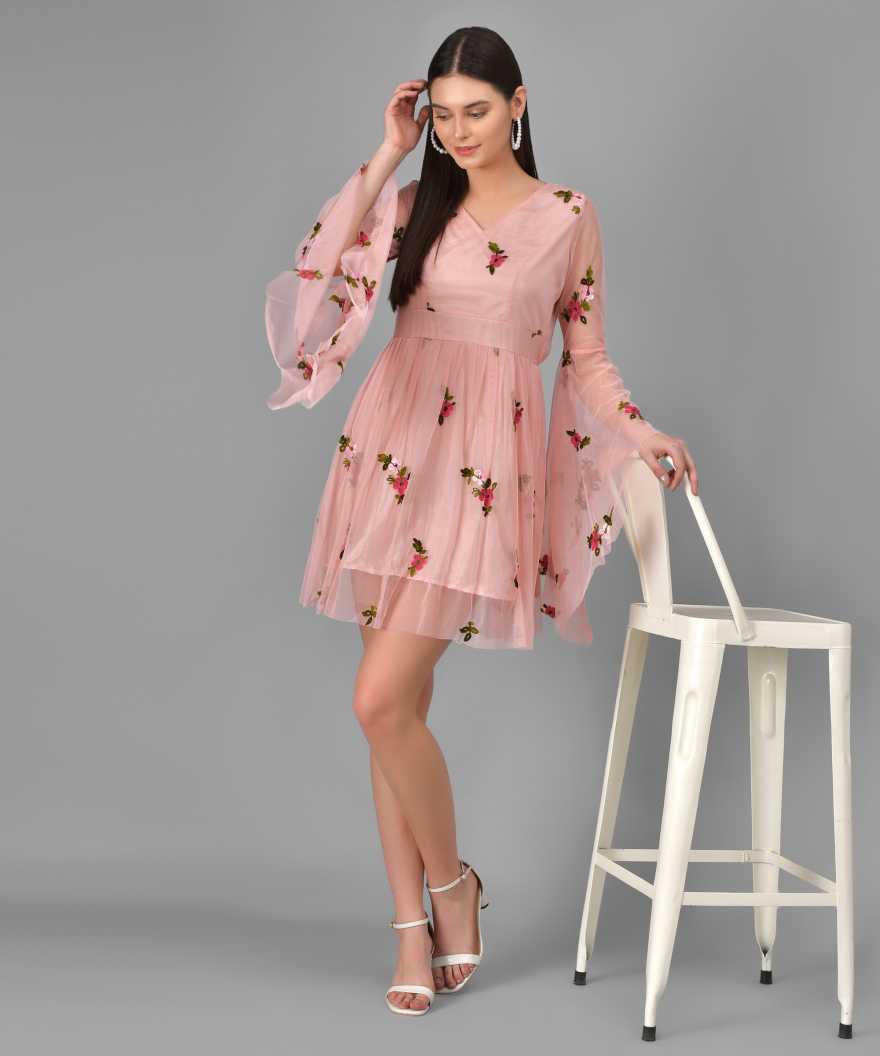 Women A-line Pink Dress