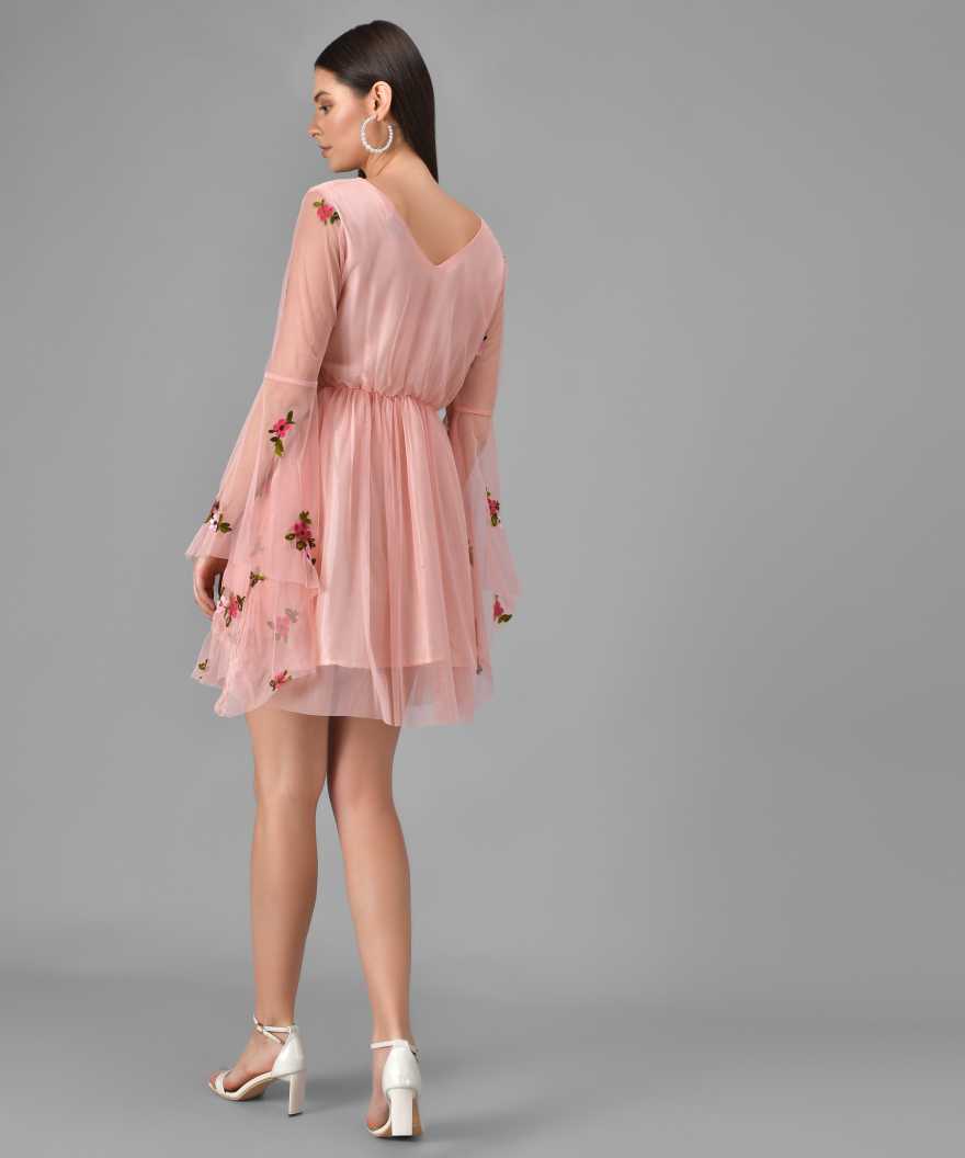 Women A-line Pink Dress